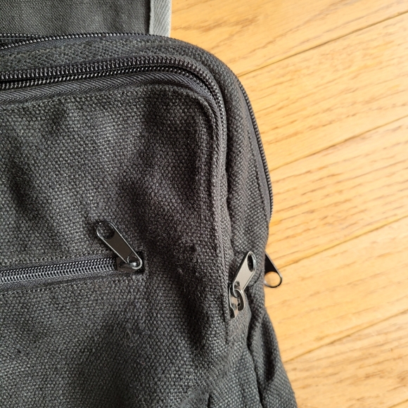 Hemp Crossbody Bag Medium Natural Black Grey Ecolution - Picture 9 of 16